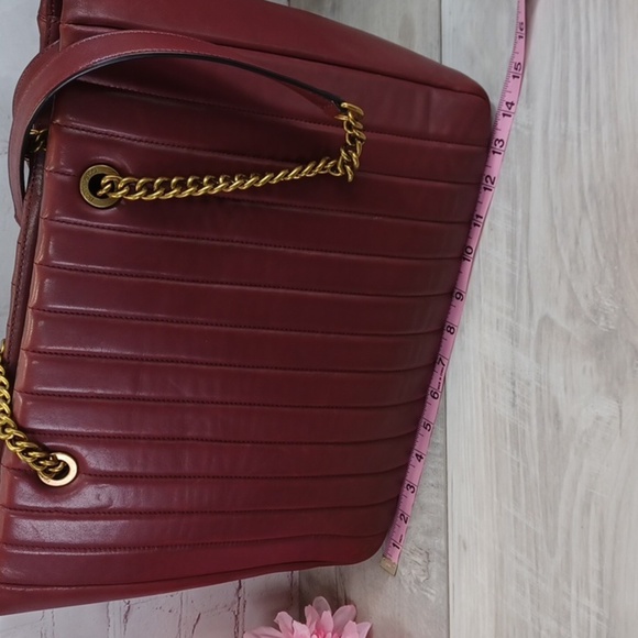 Henri Bendel 712 Zip Tote Laptop Bag  Burgundy - Picture 6 of 17